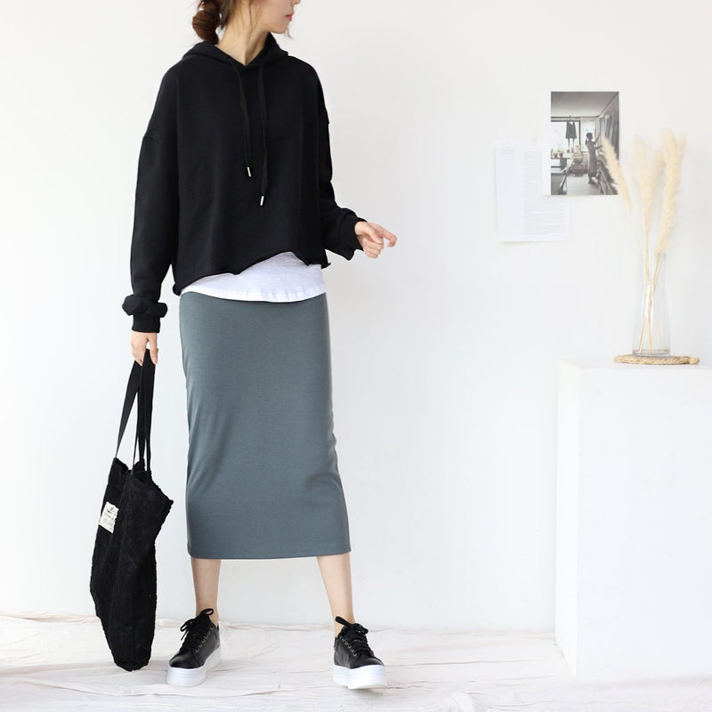 Stretch Midi Skirt