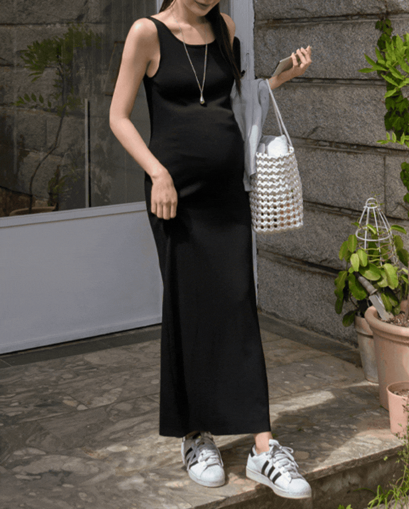 Stretch Slim-Fit Maxi Tank Dress