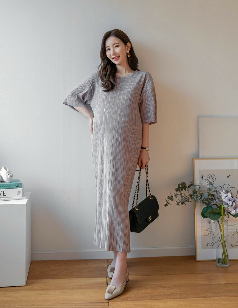 Pleated Midi Dress