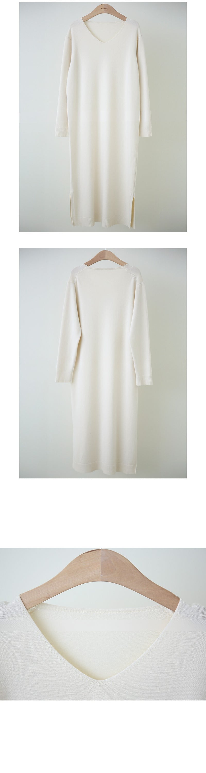 V Neck Knitted Dress