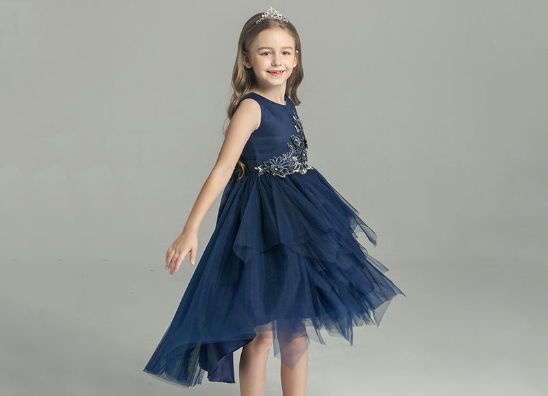 KDX1010 Asymmetric Layered Mesh Princess Dress (Size:100-150)