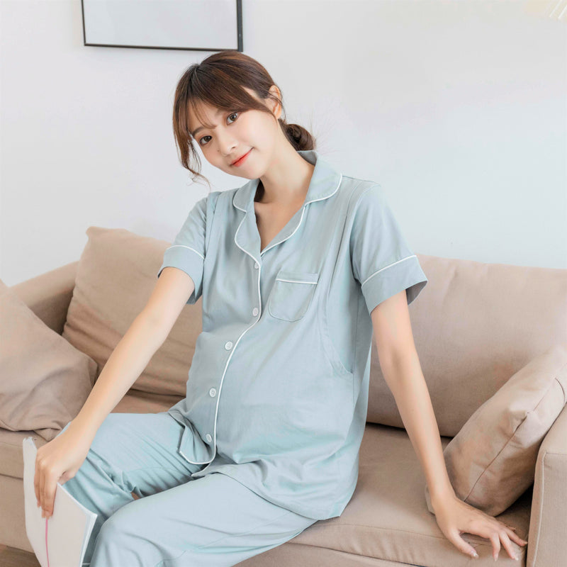 Nursing Pajama Set with Adjustable Waistband