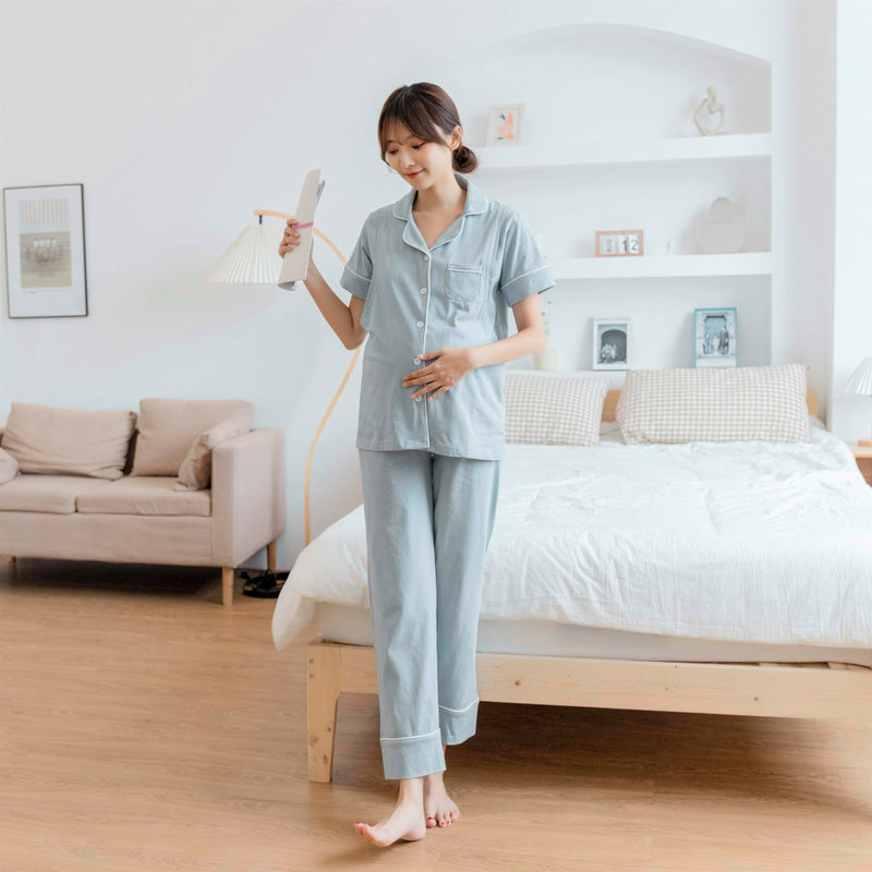 Nursing Pajama Set with Adjustable Waistband