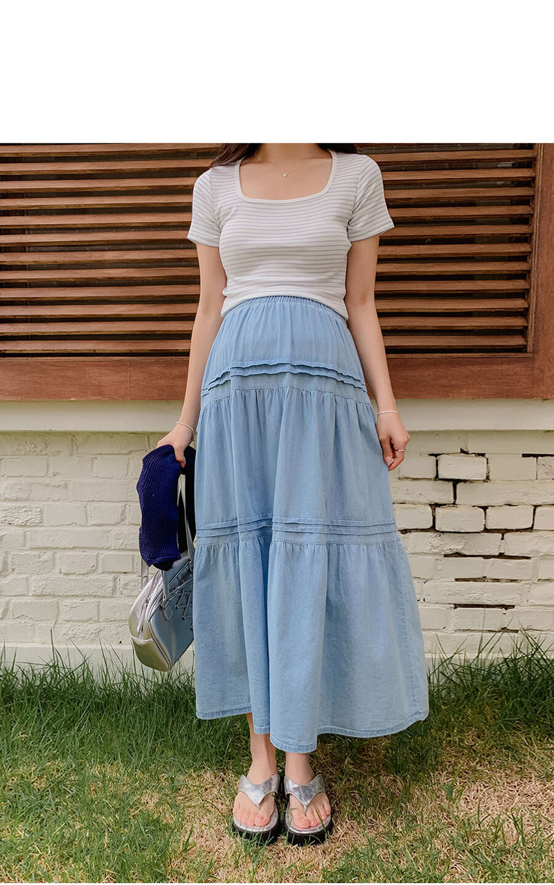 Denim Layered Skirt