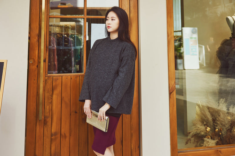 Brushed Asymmetrical Skirt with Yoga Waistband