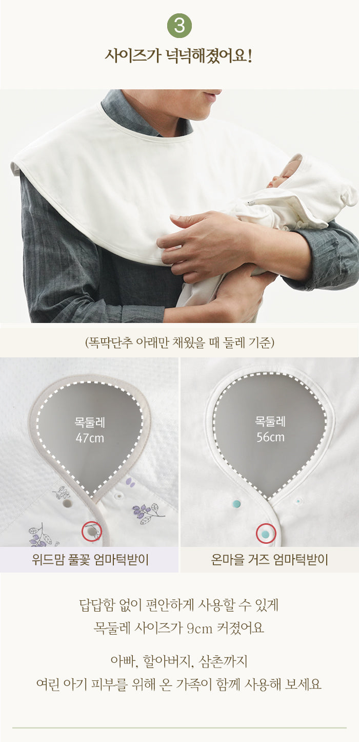 KRBA412 Korea Bamboo Bebe Bamboo Cape Style Burp Bib-The Village (3 Patterns)