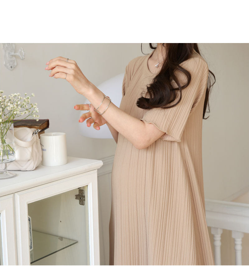 Plain Rib Maxi Dress