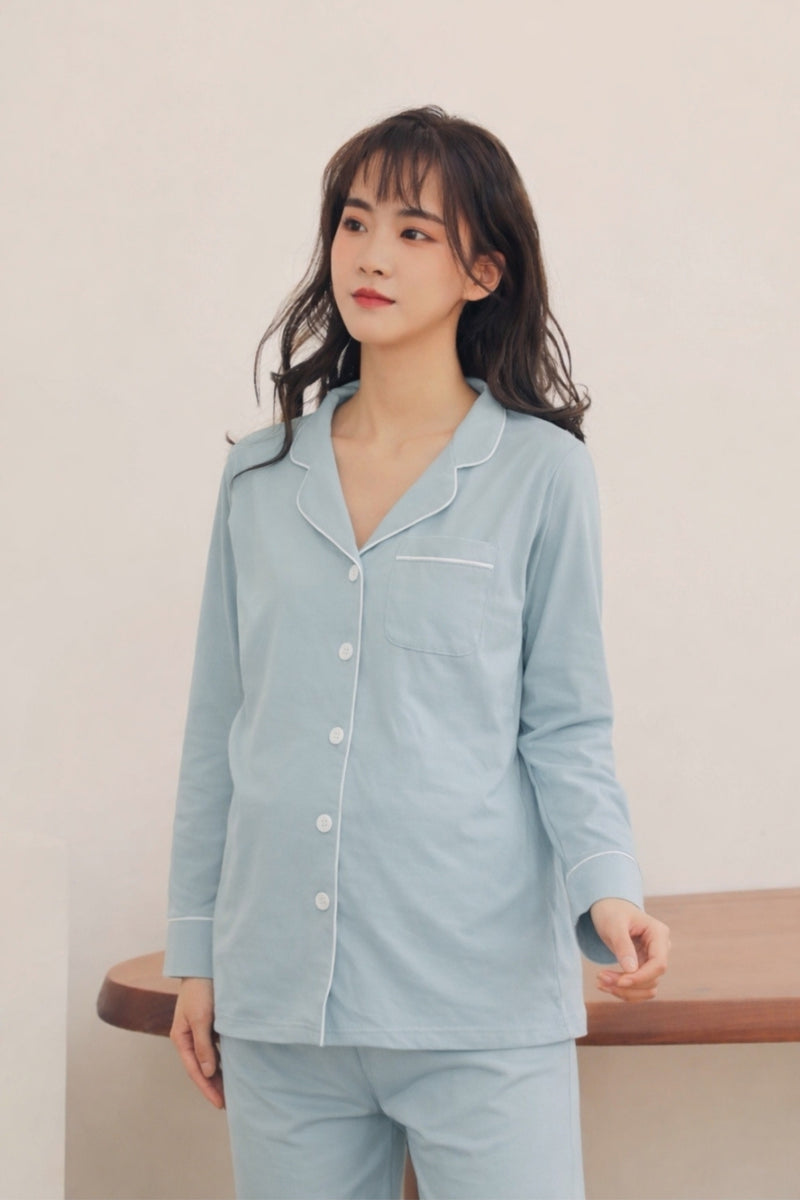 淨色包邊可調腰圍哺乳套裝