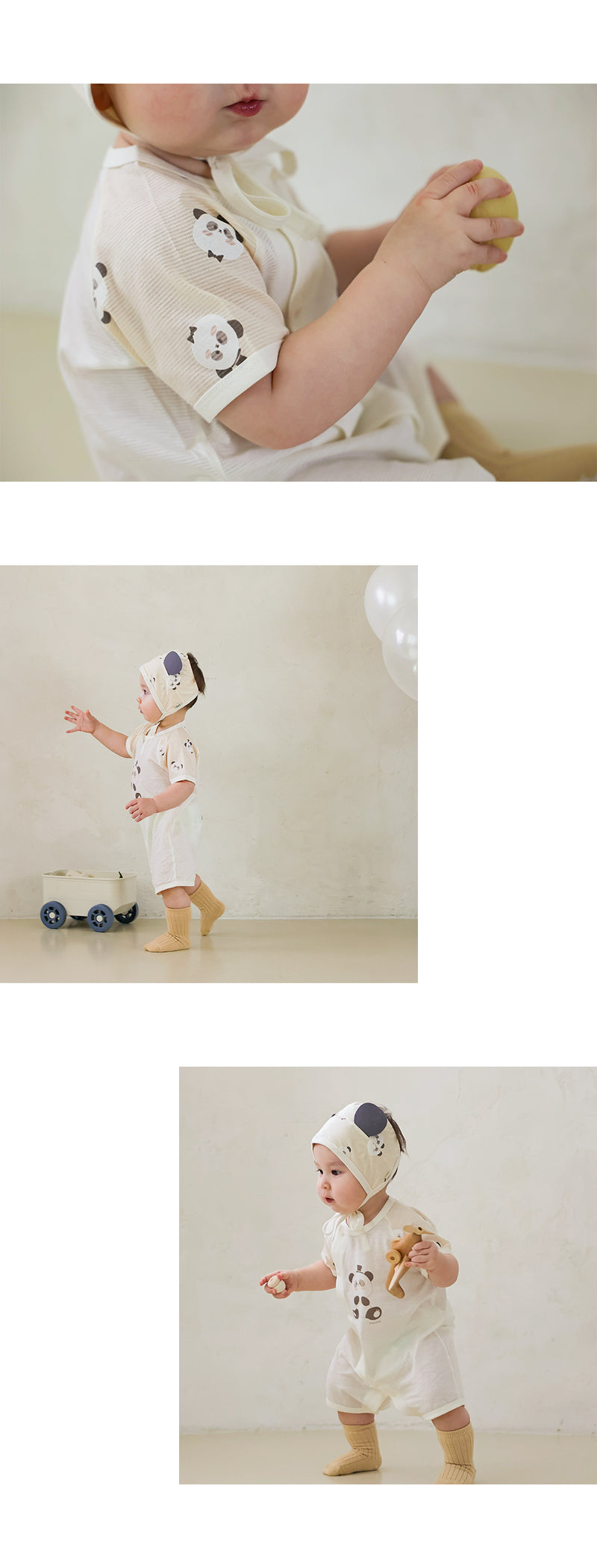 KRMB567 韓國 Merebe 嬰兒連身衣-熊貓寶寶(春夏)