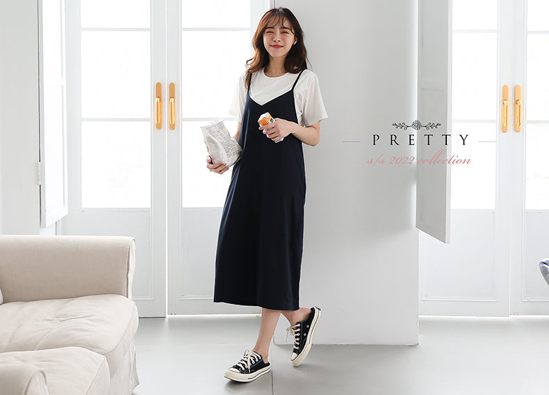 Cotton Nursing Top with Strap Dress