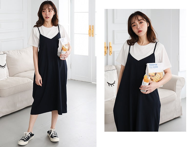 Cotton Nursing Top with Strap Dress