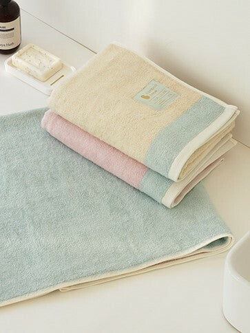 KRBA319 韓國 Bamboo bebe 竹纖維雙色嬰兒浴巾 (2色)