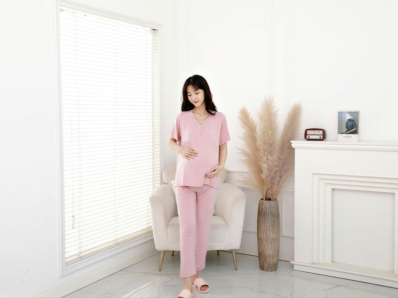Ultrasoft Nursing Pajama Set with Yoga Waistband