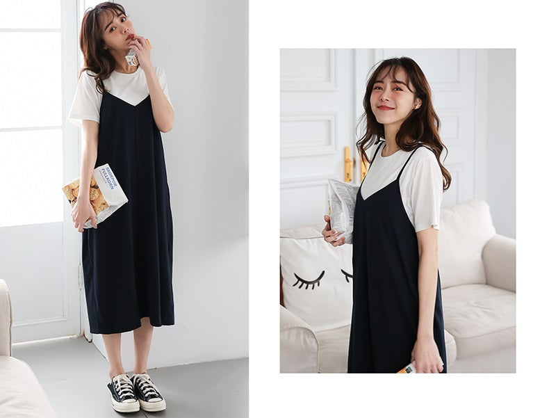 Cotton Nursing Top with Strap Dress