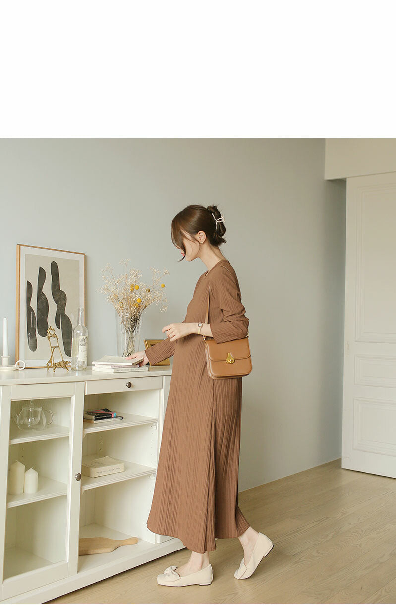 Plain Rib Maxi Dress
