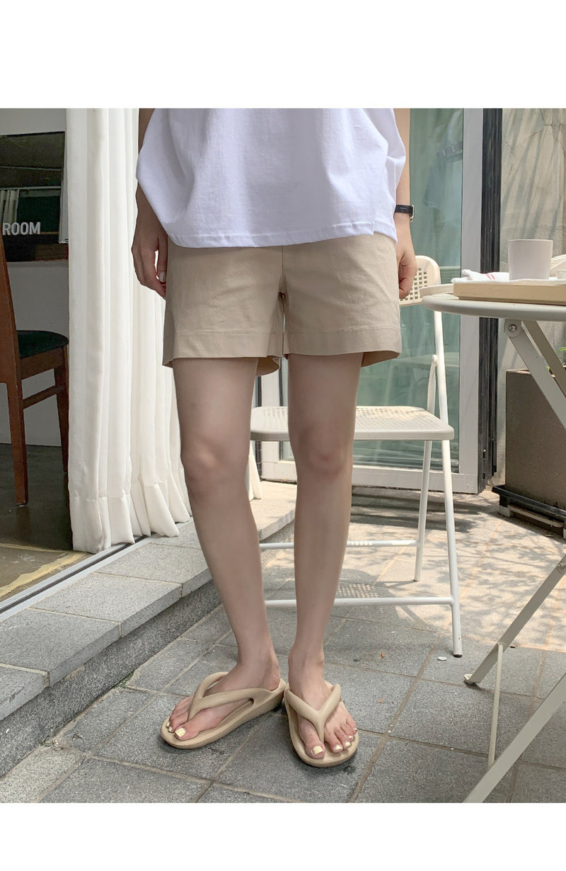 舒適直筒微開叉短褲