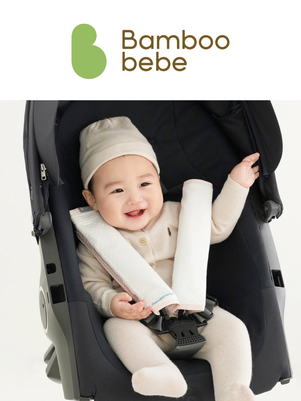 KRBA419 韓國 Bamboo Bebe 竹纖維嬰兒咬咬巾2件裝 (嬰兒車/汽車座椅專用) (4種圖案)