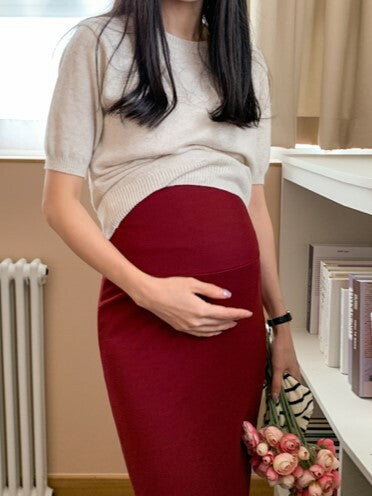 Slit Skirt with Yoga Waistband