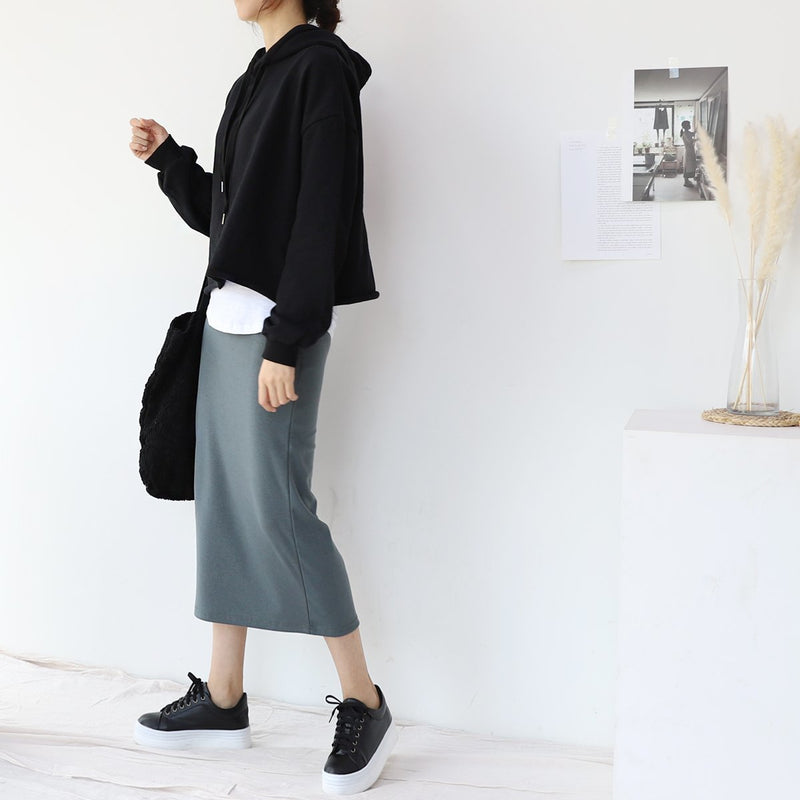 Stretch Midi Skirt