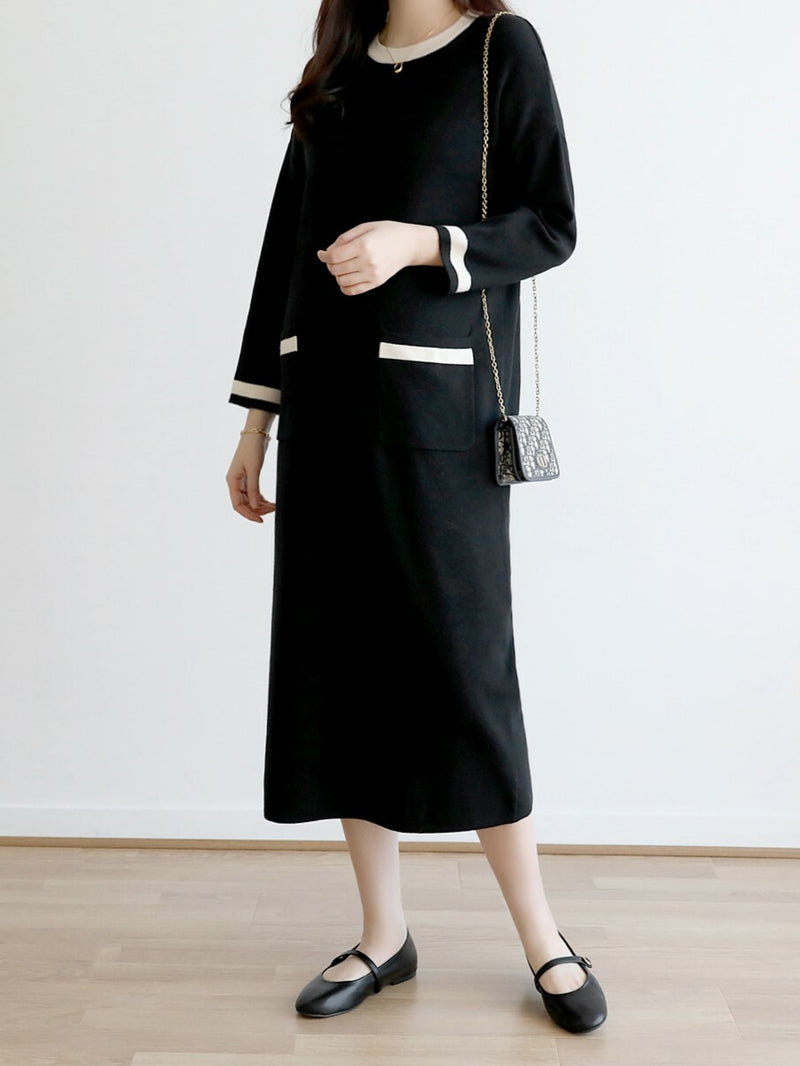 Color Block Knitted Dress