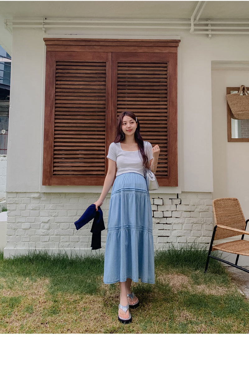 Denim Layered Skirt