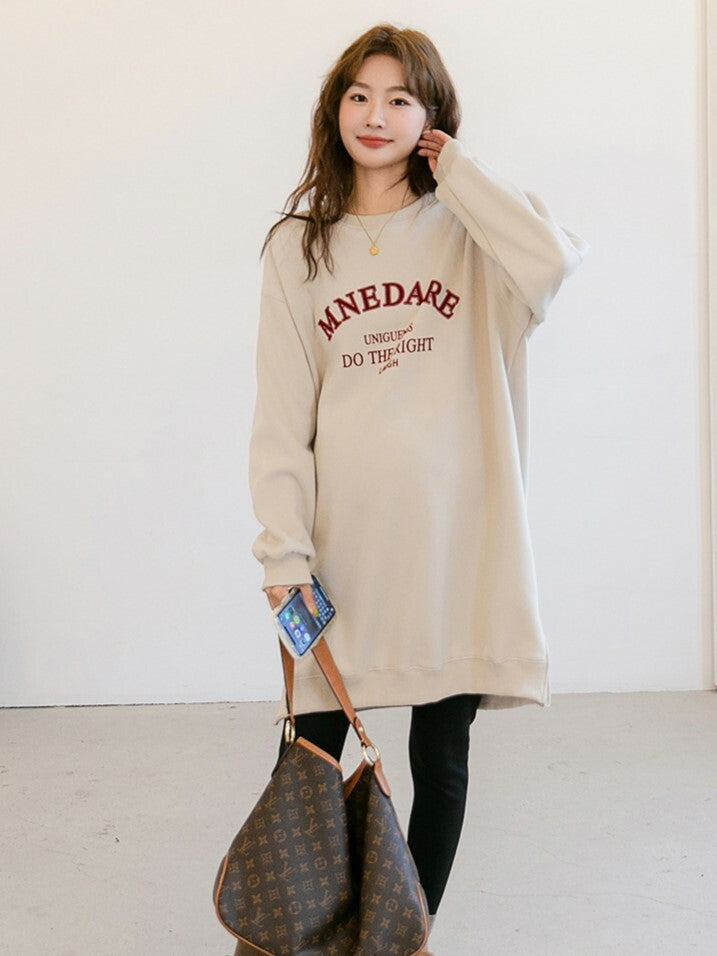 Brushed Graphic Print Long Sweatshirt