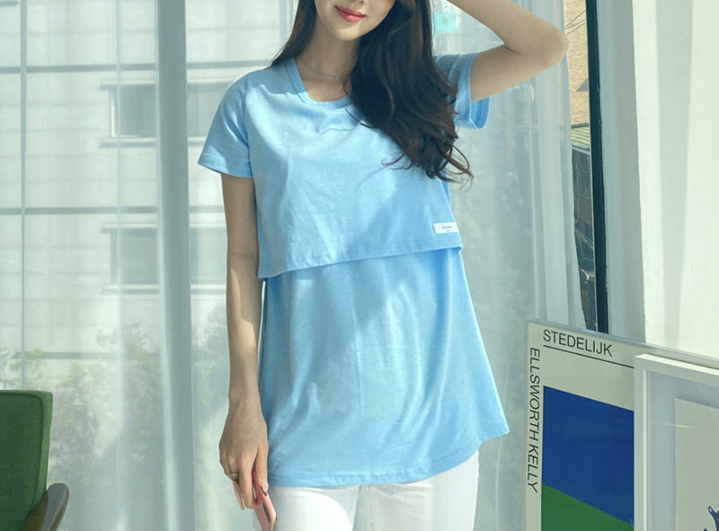Cotton Pure Color Nursing Top