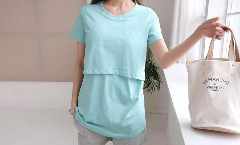 Cotton Pure Color Nursing Top