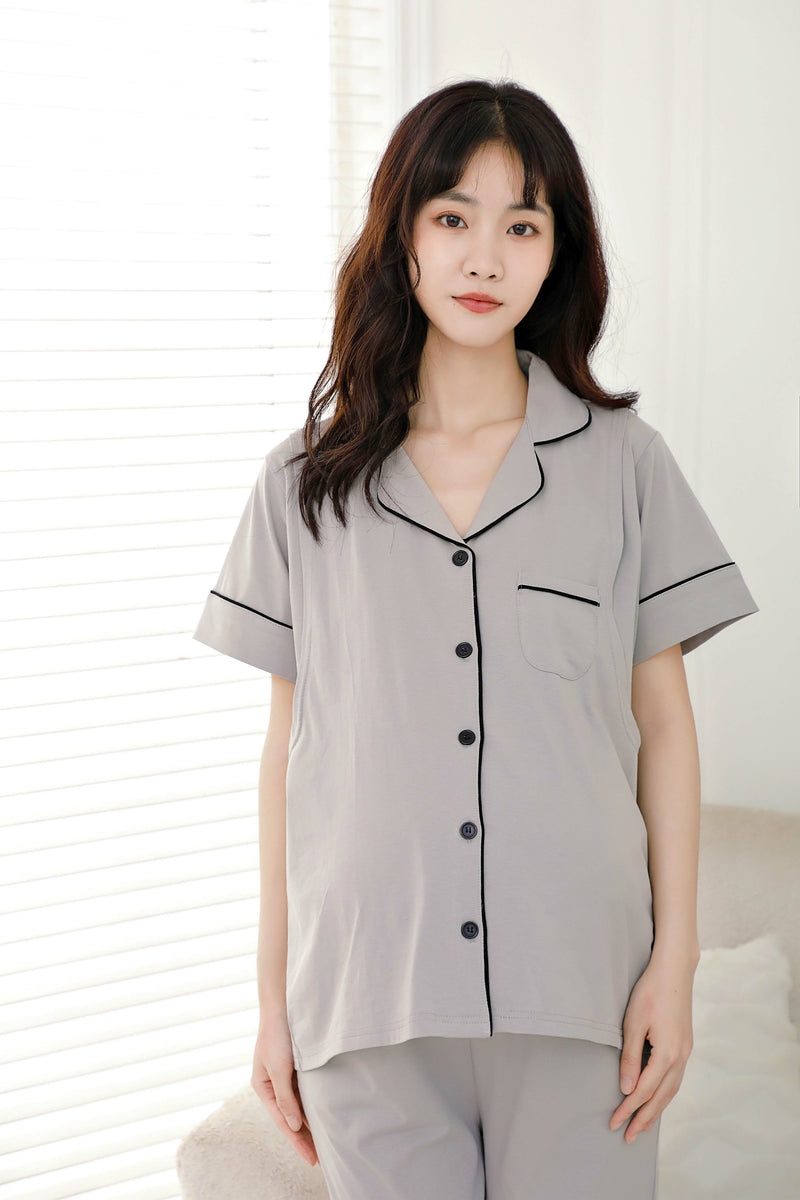 Nursing Pajama Set with Adjustable Waistband
