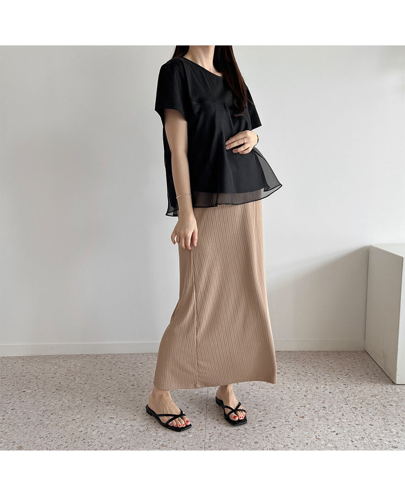 Cotton Chiffon Patchwork Short Sleeve