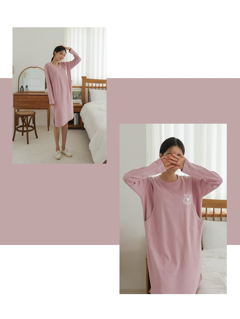 Cotton Bear Printed Nursing Dress