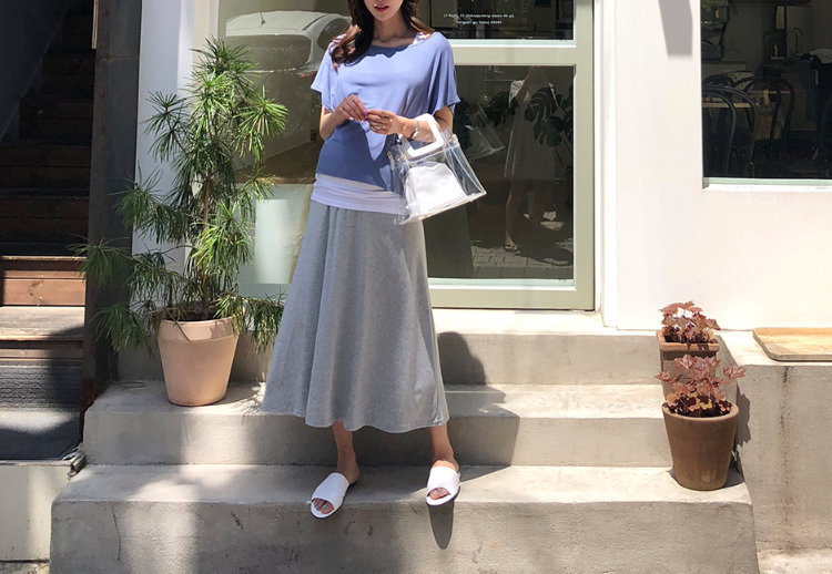 Pure Color Umbrella Yoga Skirt