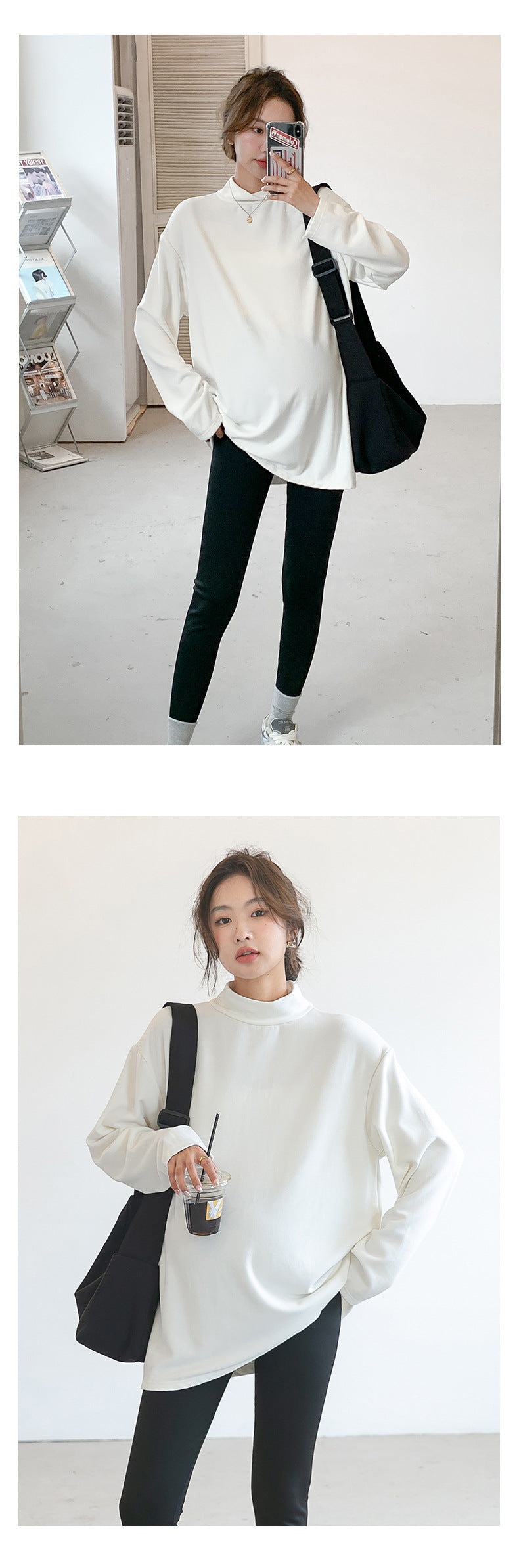 Plain Turtleneck Top