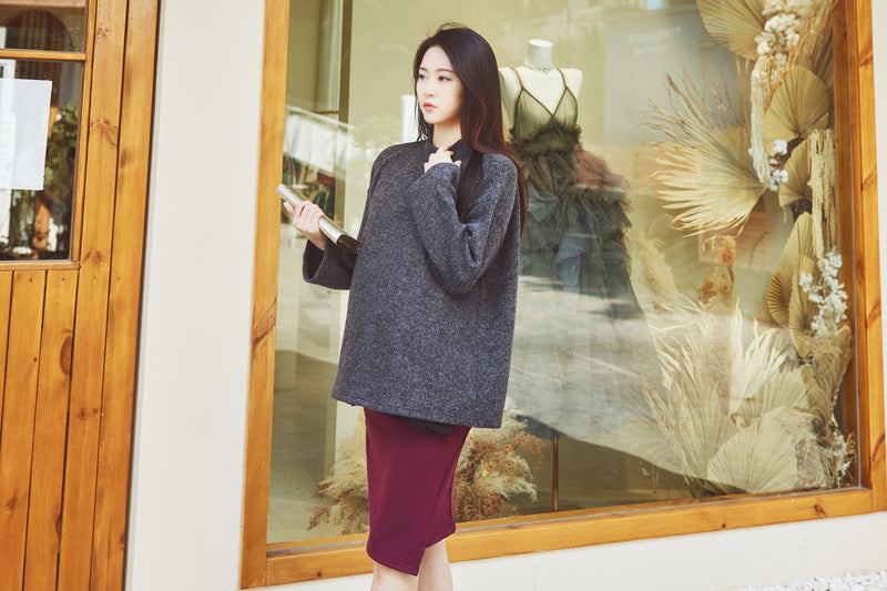 Brushed Asymmetrical Skirt with Yoga Waistband
