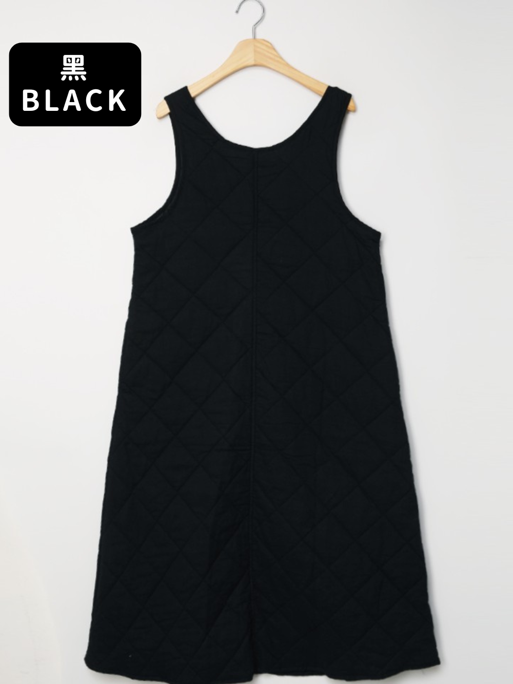 Round Neck Quilted Vest Dress