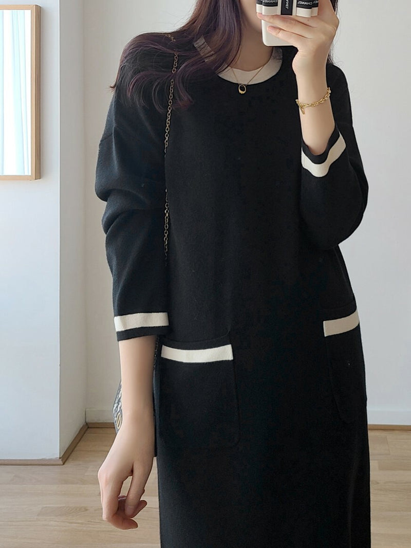 Color Block Knitted Dress