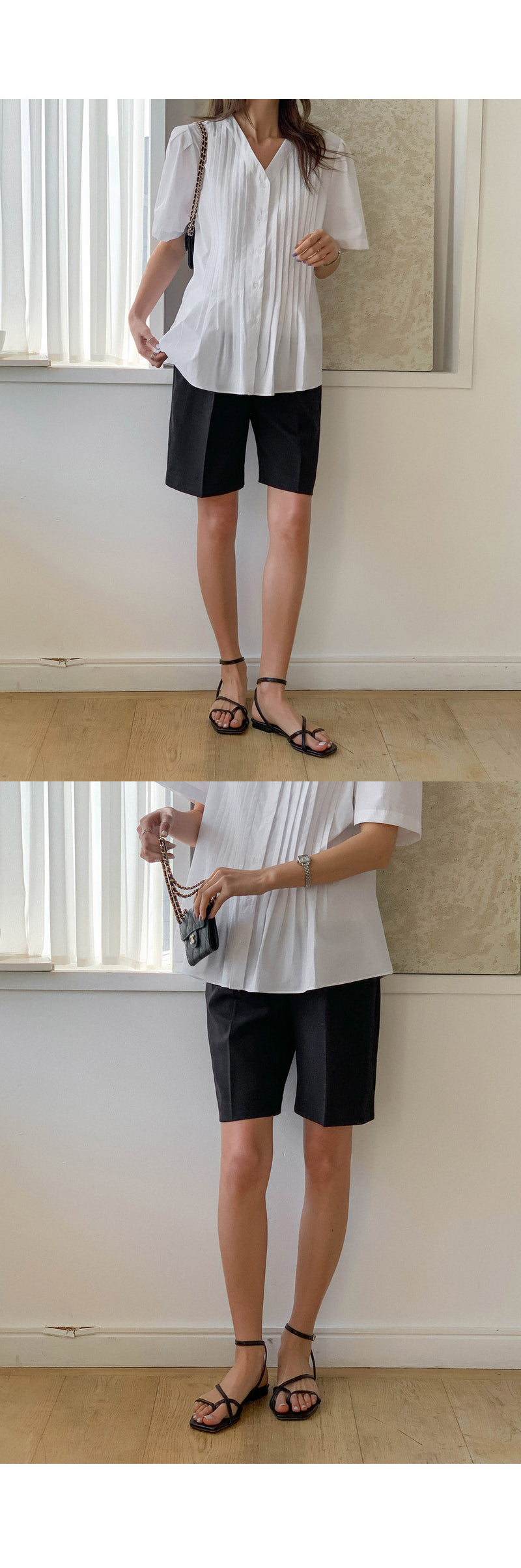 中性壓褶瑜伽腰圍托腹短褲