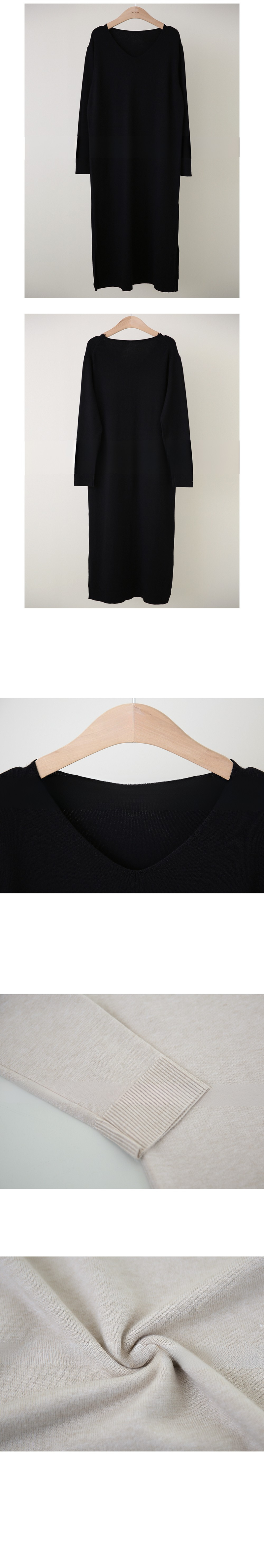V Neck Knitted Dress