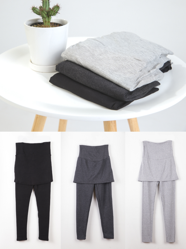 KRMD706 Korea Mom's day Premium Quality 9/10 Supporting Skirt Leggings (3 Colors) [Maternity Leggings/Bottoms]
