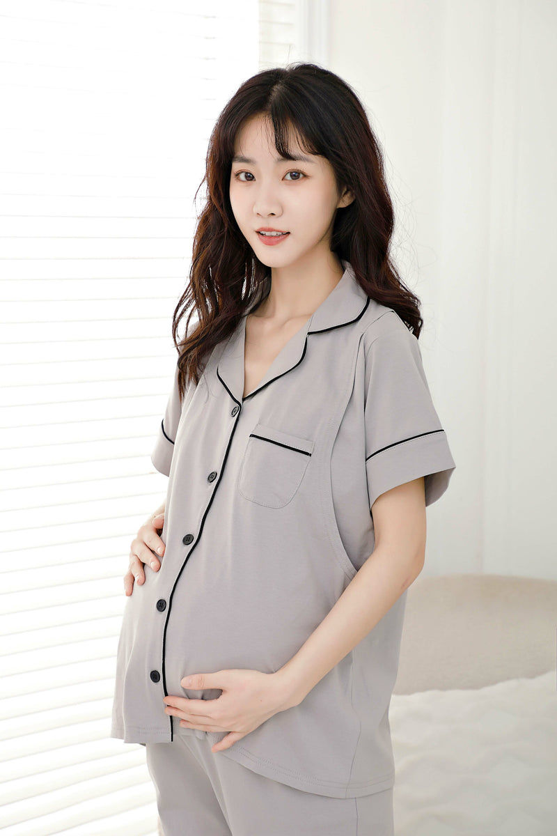 Nursing Pajama Set with Adjustable Waistband