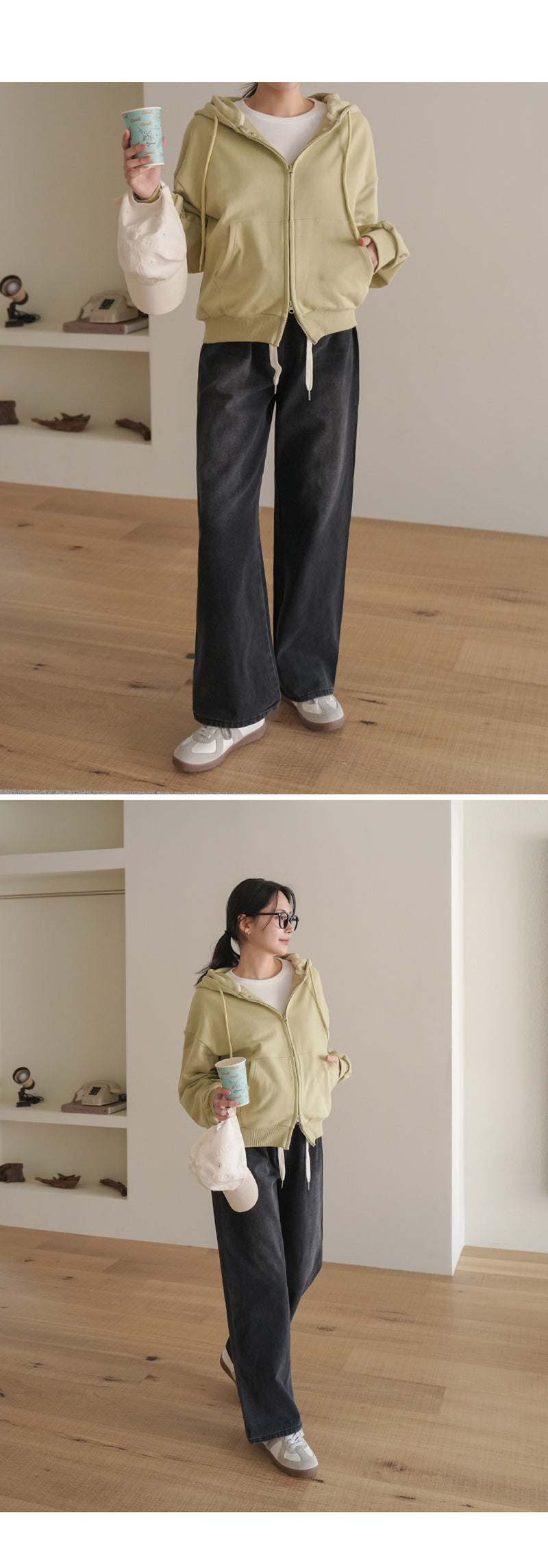 Drawstring Wide-Leg Denim