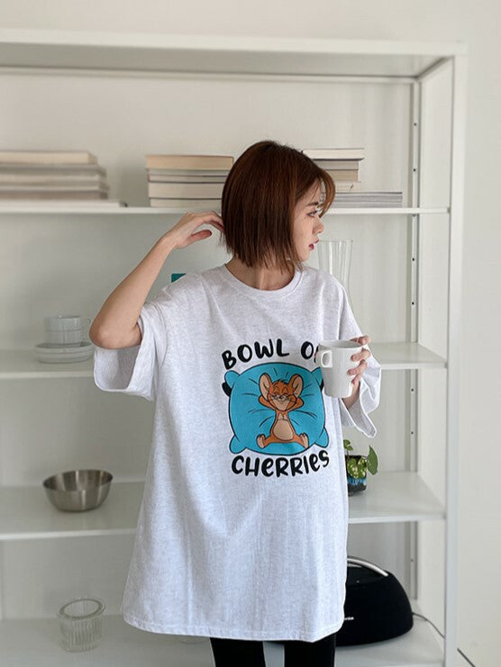 Relaxed Cute Jerry Printed Top