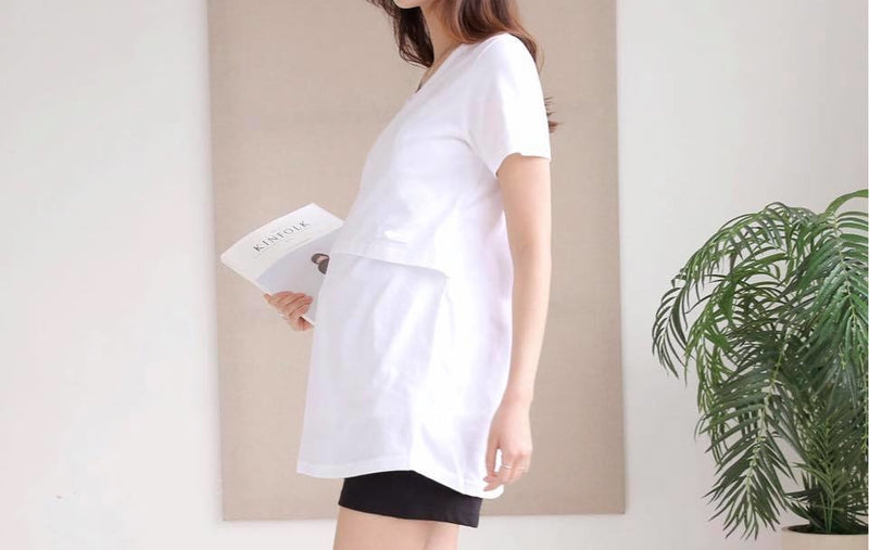 Cotton Pure Color Nursing Top