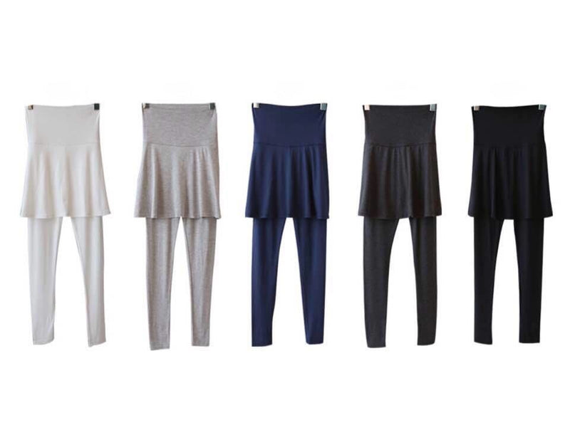 柔軟傘形假兩件短裙托腹Leggings