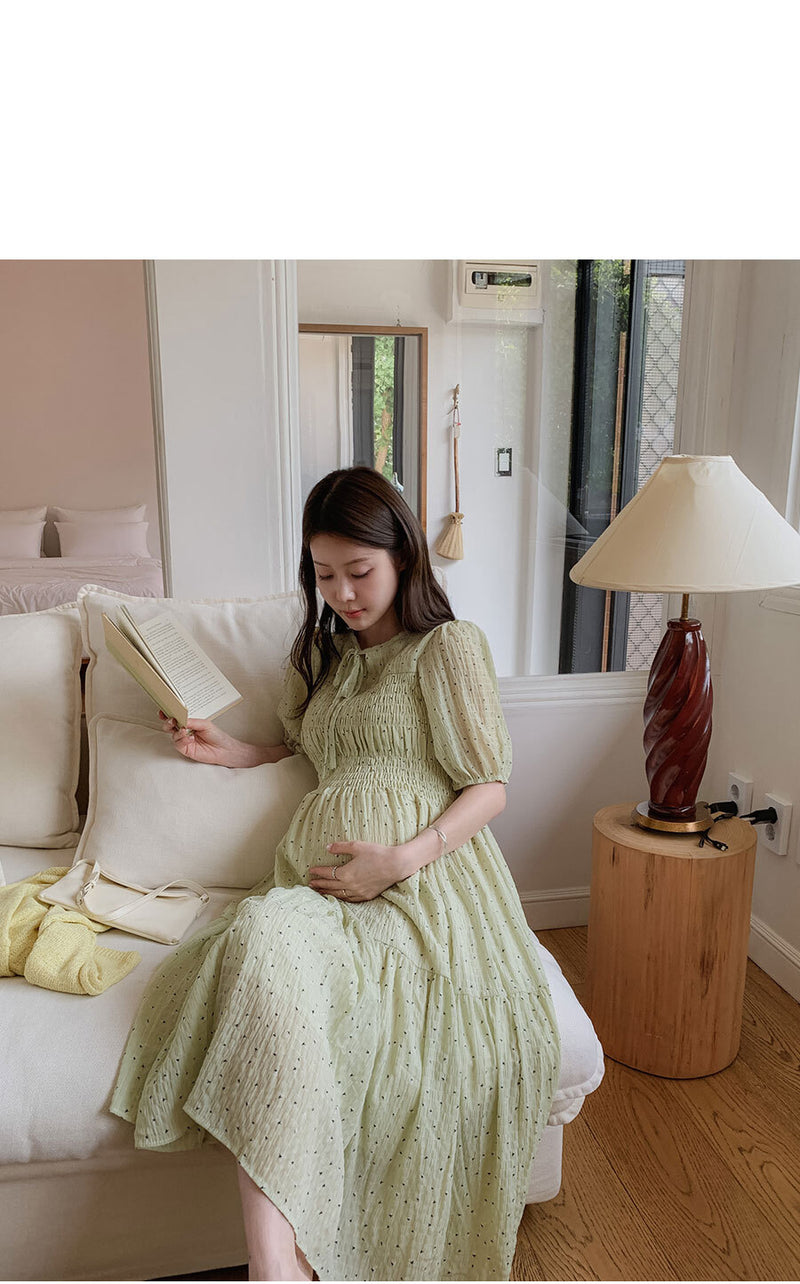 Greenery Smock Maternity Dress