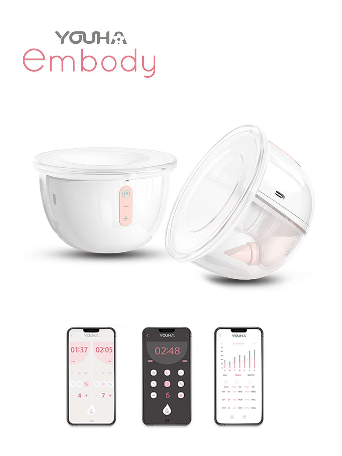 YOH601 Youha embody Wearable Breast Pump (24mm/28mm) [Hands-free;Wire-free;Tube-free]