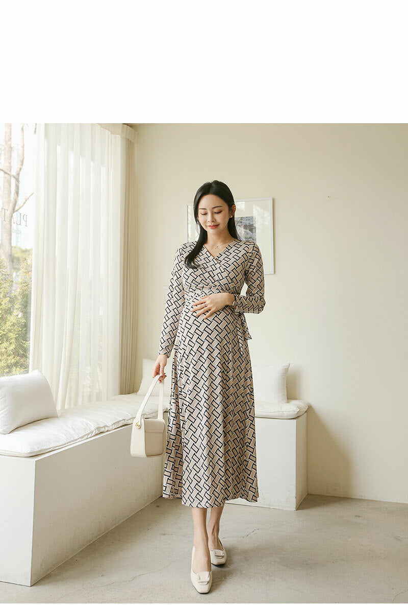 Woven Pattern Side Tie Dress