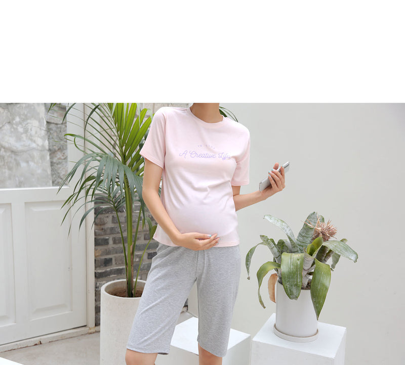 Simple 1/2 Length Over-knee Shorts with Yoga Waistband