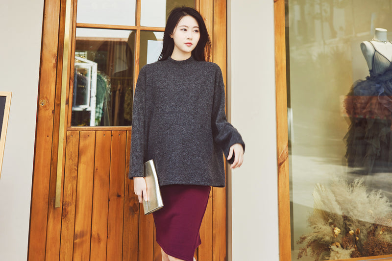Brushed Asymmetrical Skirt with Yoga Waistband