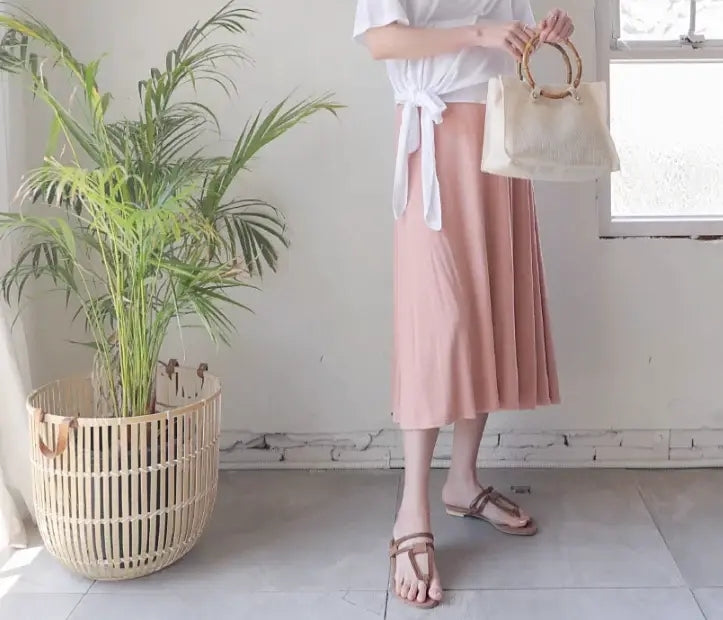Pure Color Umbrella Yoga Skirt